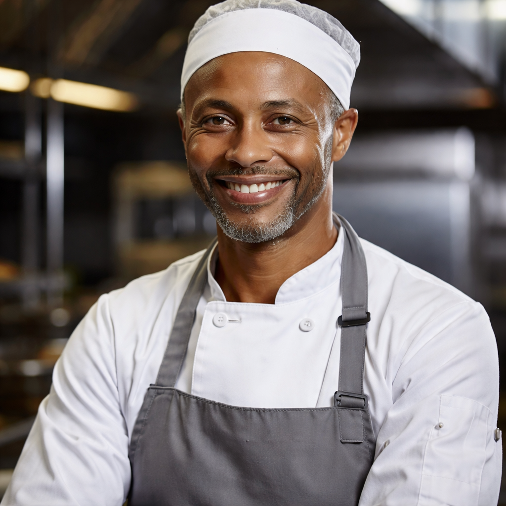 Chef pâtissier du restaurant et de la pâtisserie ESENGO à Brazzaville, spécialiste des gâteaux personnalisés
